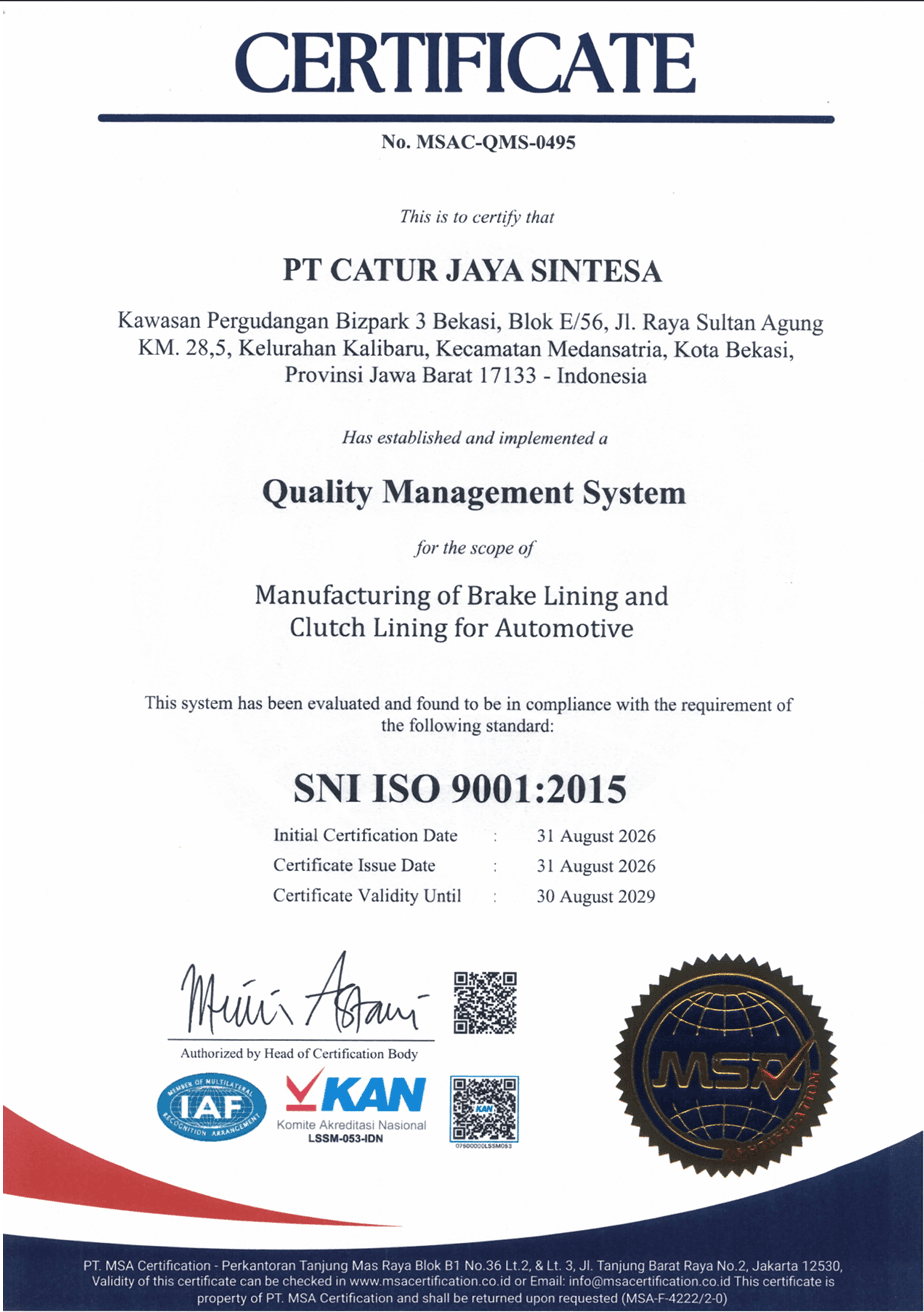 Sertifikasi Sistem Manajemen Mutu (Quality Management System)